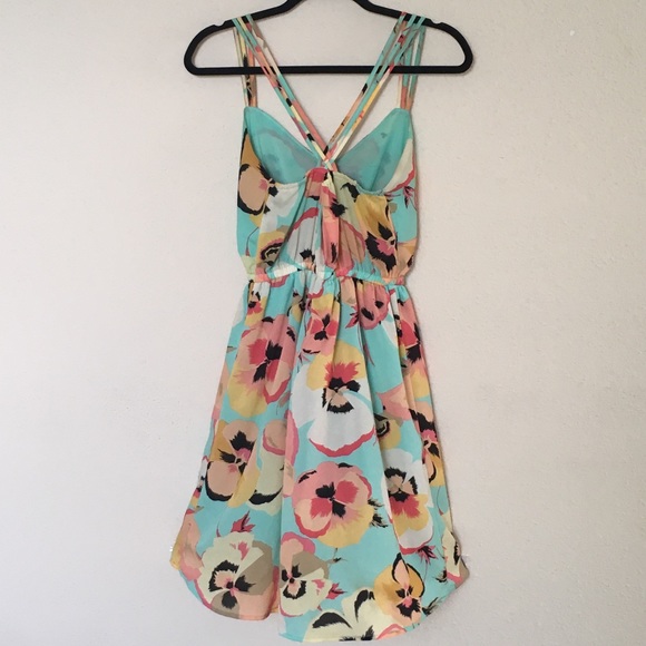 Bebop Green Floral Summer Dress Sz S - Picture 4 of 4